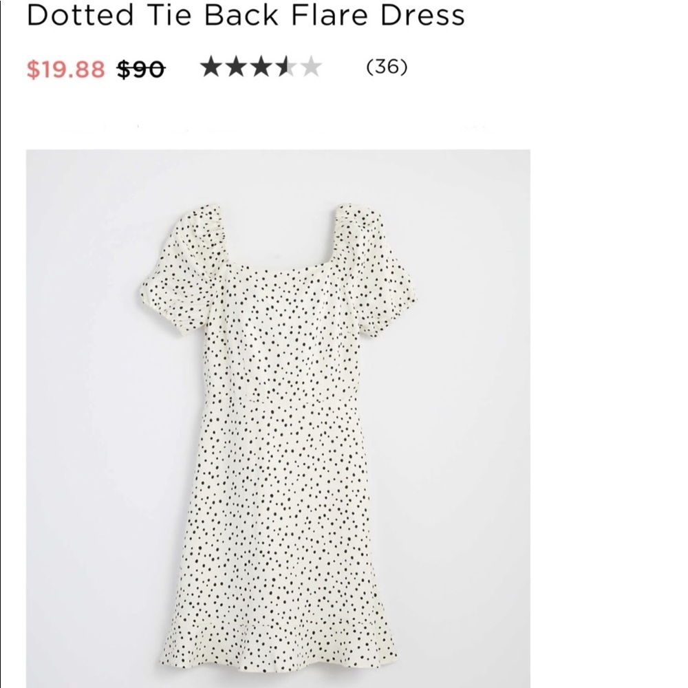 Loft Dotted Tie Back Flare Dress*